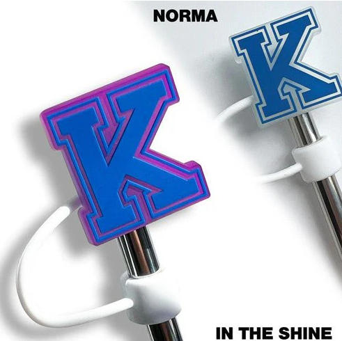 Custom Letter UV Color-Changing Straw Caps – Personalized Initial Silicone Toppers with Logo