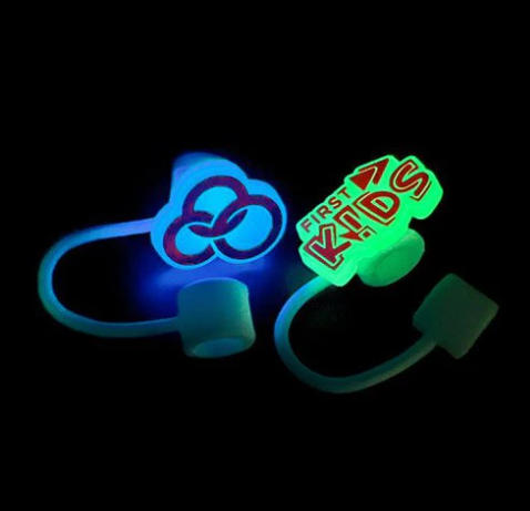 Custom Glow-in-the-Dark Straw Caps with Dual Logo | GlowSip Australia