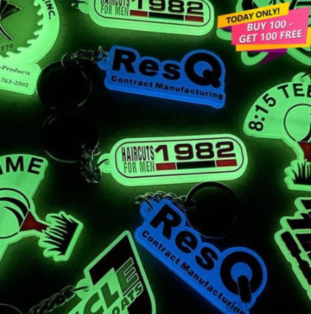 Custom Luminous 3D Rubber Keychains in Australia | Personalised Glow Keyrings