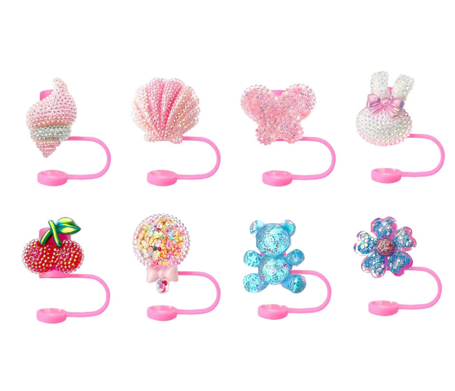 Cute Reusable Straw Toppers for 10mm Straws – Decorative Silicone Plugs